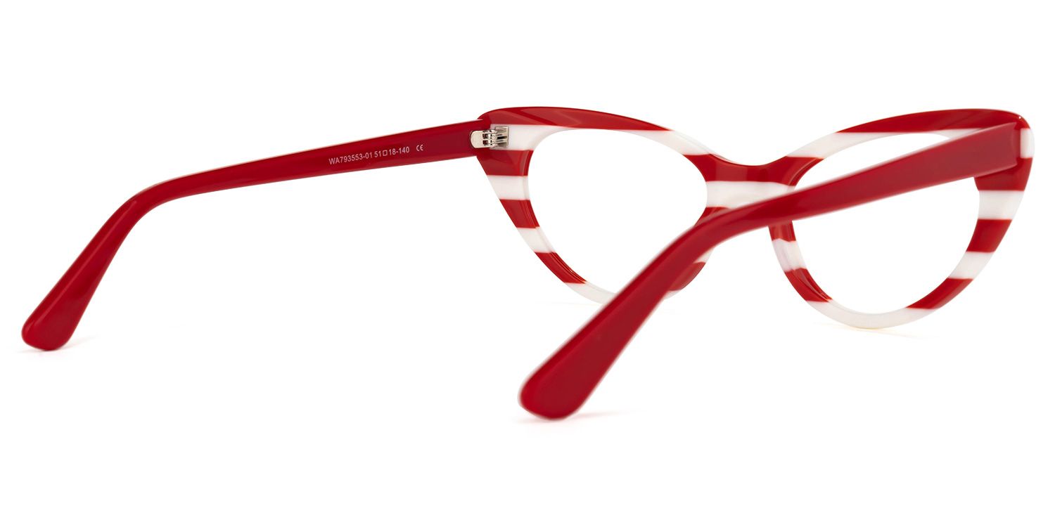 Castillo - Cat Eye Red Eyeglasses by Vooglam - Side View