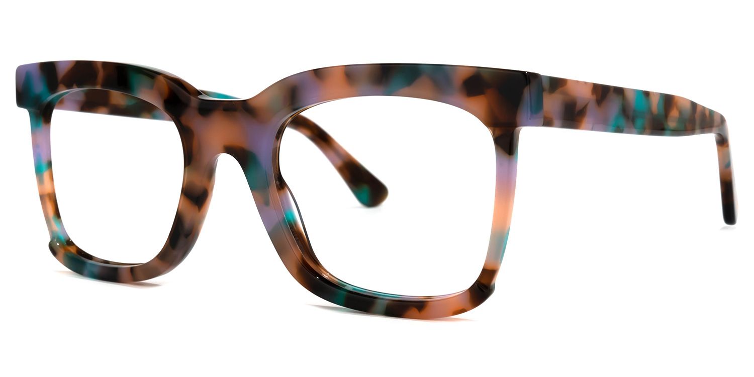 Rectangle Floral Eyeglasses | Vooglam.com Front View