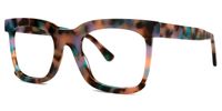 Rectangle Floral Eyeglasses | Vooglam.com Front View