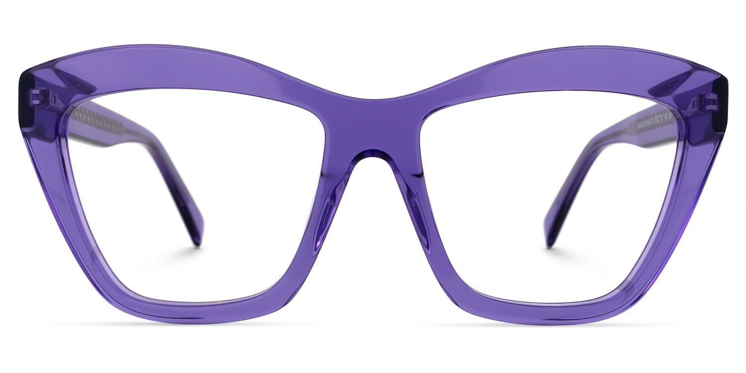 Murdock - Square Purple Eyeglasses | Vooglam Angle View