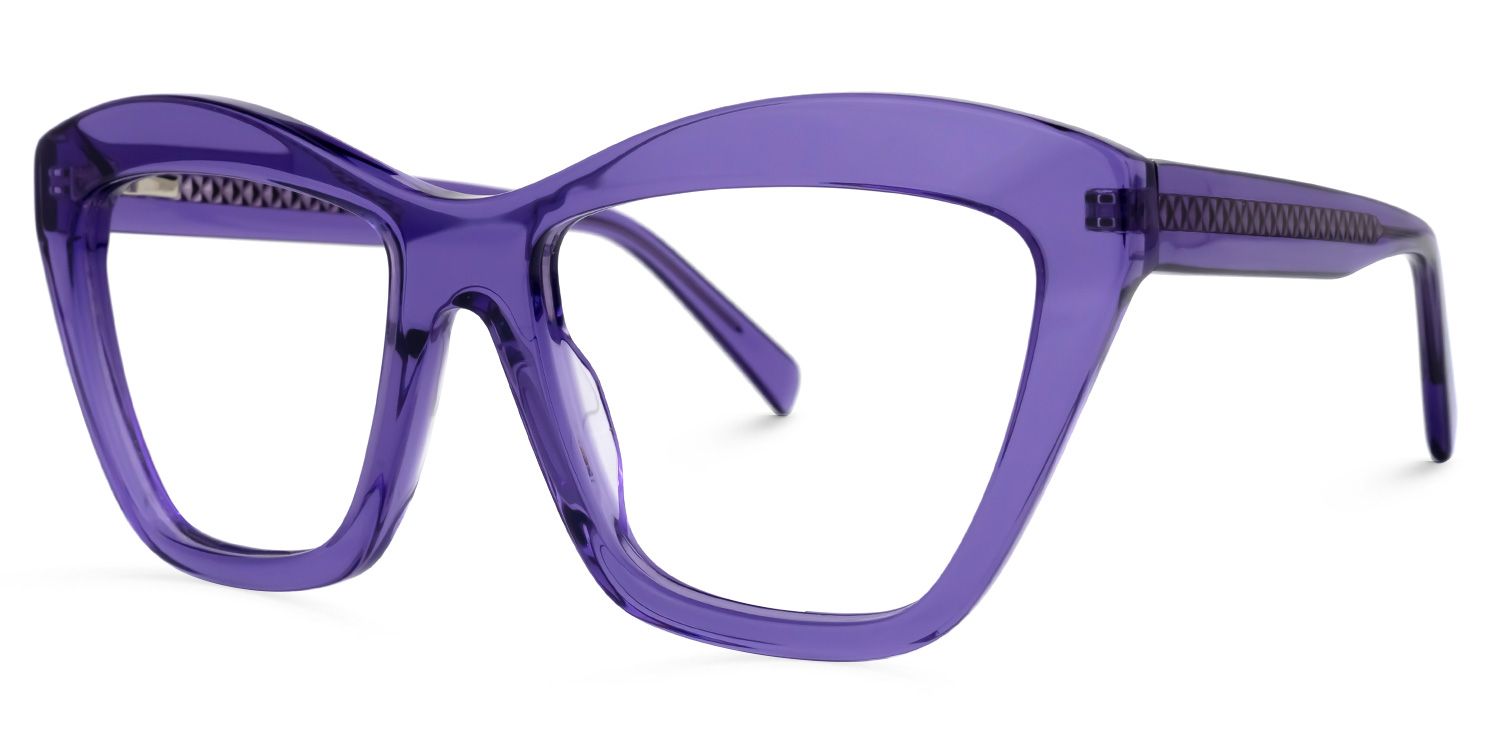 Murdock - Square Purple Eyeglasses | Vooglam Front View