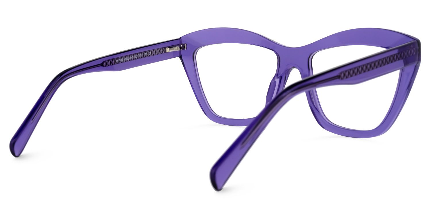 Murdock - Square Purple Eyeglasses | Vooglam Side View