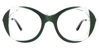 Round Green Eyeglasses | Vooglam.com Angle View