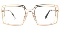 Newby - Square Gold Eyeglasses | Vooglam Angle View