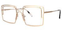 Newby - Square Gold Eyeglasses | Vooglam Front View