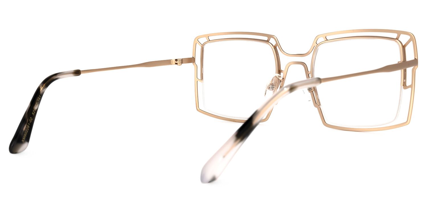 Newby - Square Gold Eyeglasses | Vooglam Side View