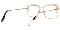 Newby - Square Gold Eyeglasses | Vooglam Side View