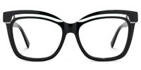Square Black Eyeglasses | Vooglam.com Angle View