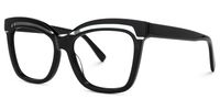 Square Black Eyeglasses | Vooglam.com Front View