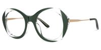 Round Green Eyeglasses | Vooglam.com Front View