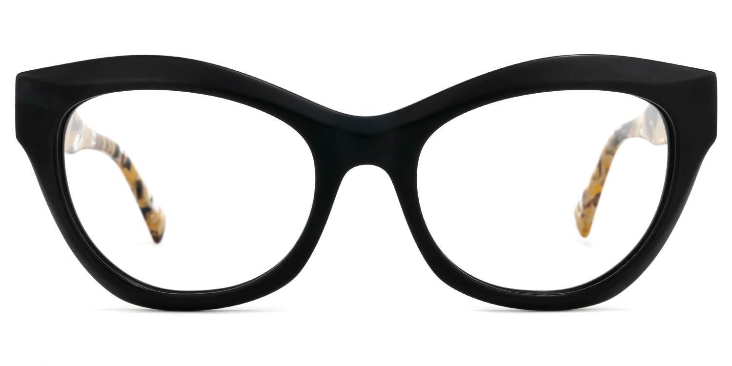 Cat Eye Black Eyeglasses | Vooglam.com Angle View