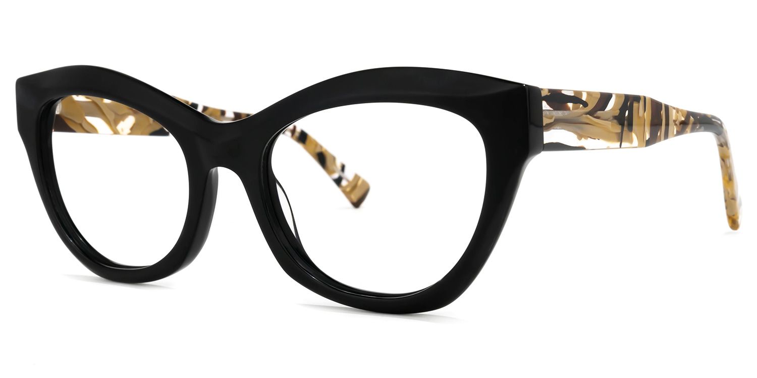 Cat Eye Black Eyeglasses | Vooglam.com Front View