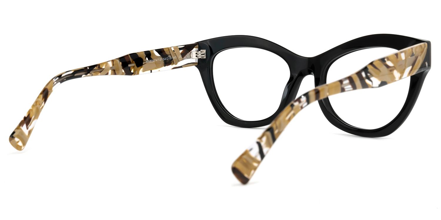 Cat Eye Black Eyeglasses | Vooglam.com Side View