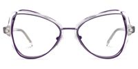 Geometric Purple Eyeglasses | Vooglam.com Angle View