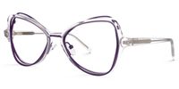 Geometric Purple Eyeglasses | Vooglam.com Front View