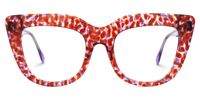 Square Red Eyeglasses | Vooglam.com Angle View