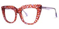 Square Red Eyeglasses | Vooglam.com Front View
