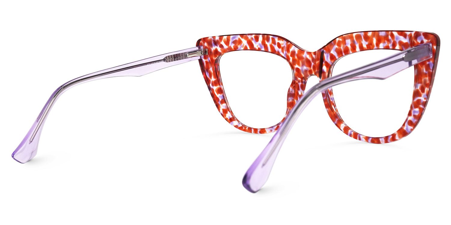 Square Red Eyeglasses | Vooglam.com Side View