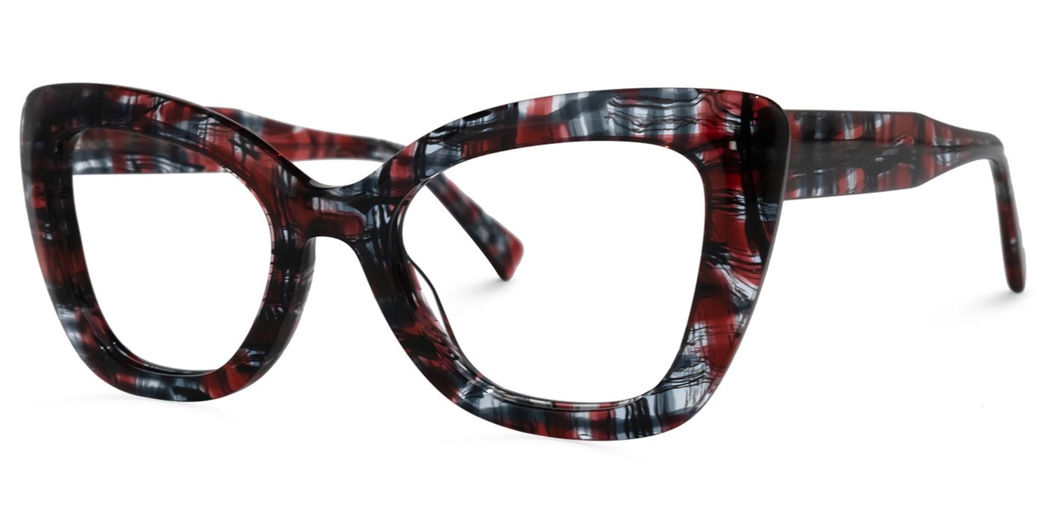Rectangle Red Eyeglasses | Vooglam.com Front View
