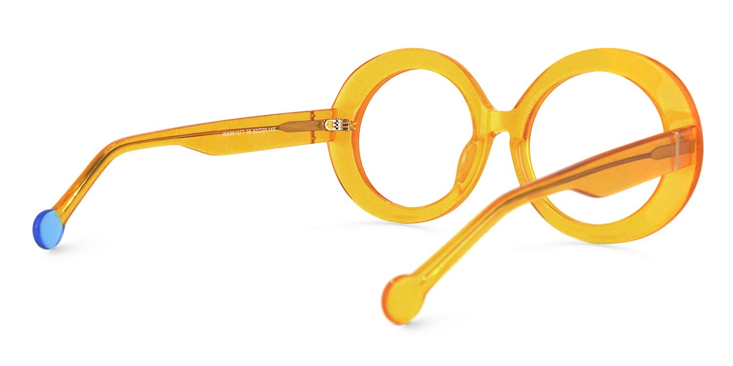 Round Yellow Eyeglasses | Vooglam.com Side View