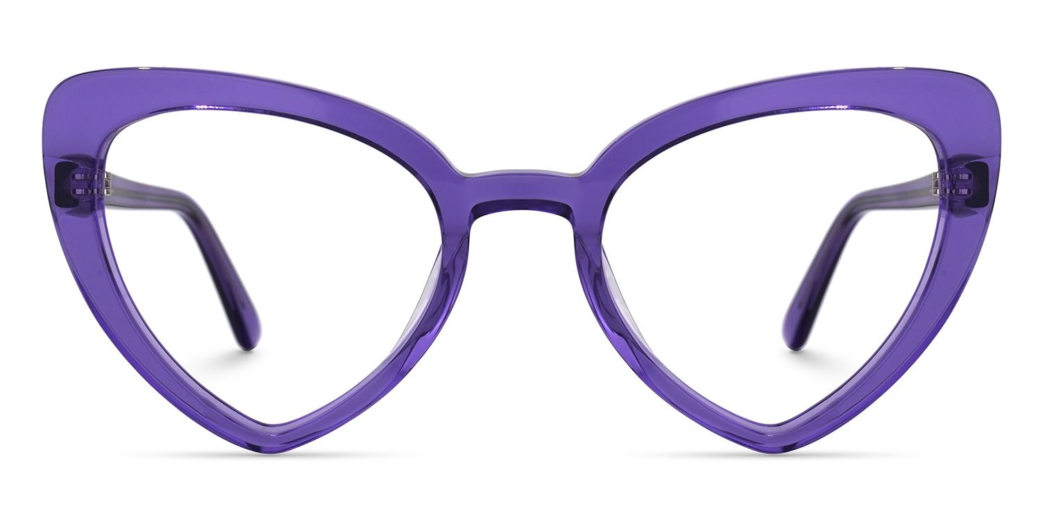 Morris - Geometric Purple Eyeglasses | Vooglam Angle View