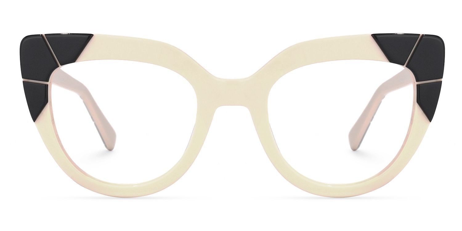 Cat Eye Yellow Eyeglasses | Vooglam.com Angle View