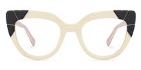 Cat Eye Yellow Eyeglasses | Vooglam.com Angle View