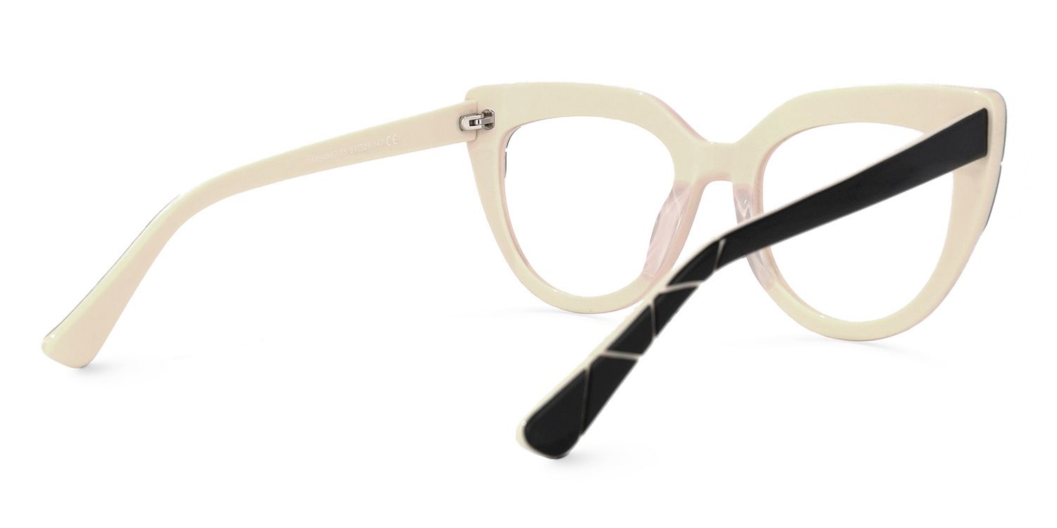 Cat Eye Yellow Eyeglasses | Vooglam.com Side View