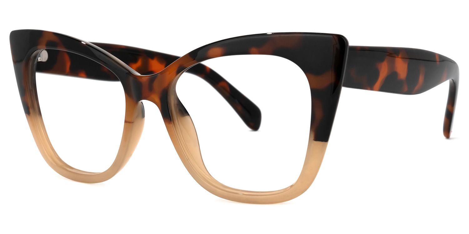 Mathews - Cat Eye Brown Eyeglasses | Vooglam Front View