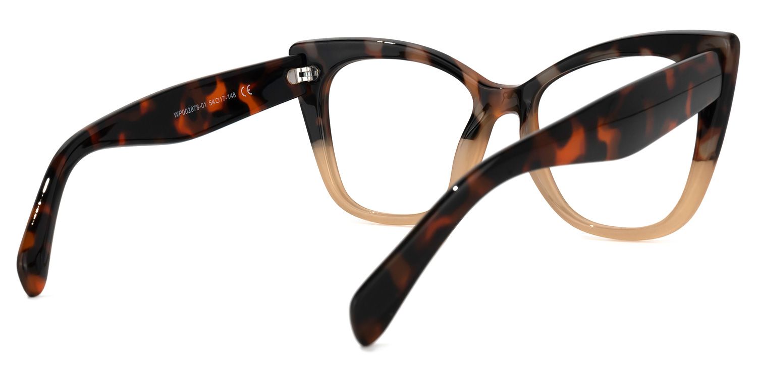 Mathews - Cat Eye Brown Eyeglasses by Vooglam - Side View