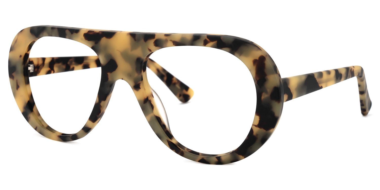 Hampton - Aviator Tortoise Eyeglasses | Vooglam Front View