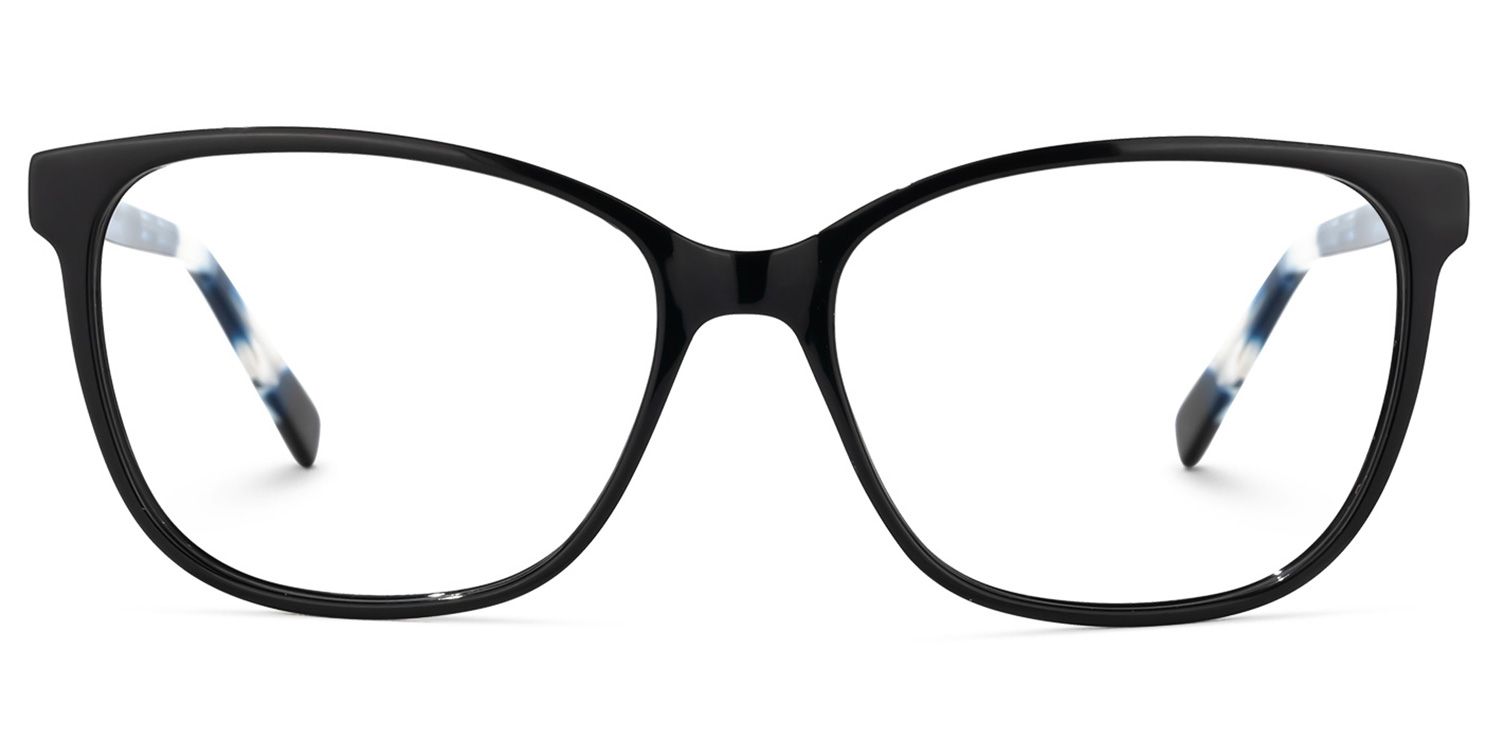 Rectangle Black Eyeglasses | Vooglam.com Angle View