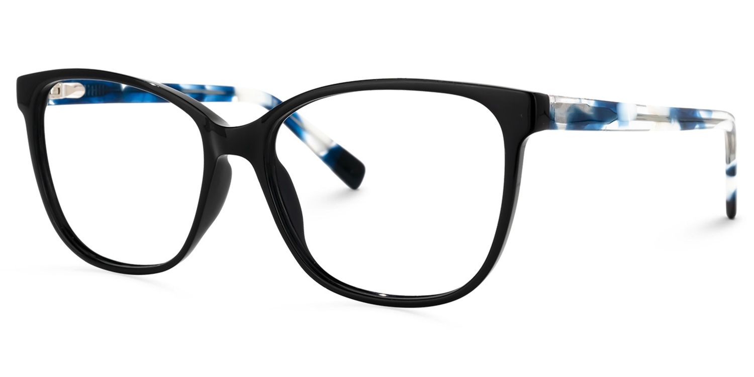 Rectangle Black Eyeglasses | Vooglam.com Front View