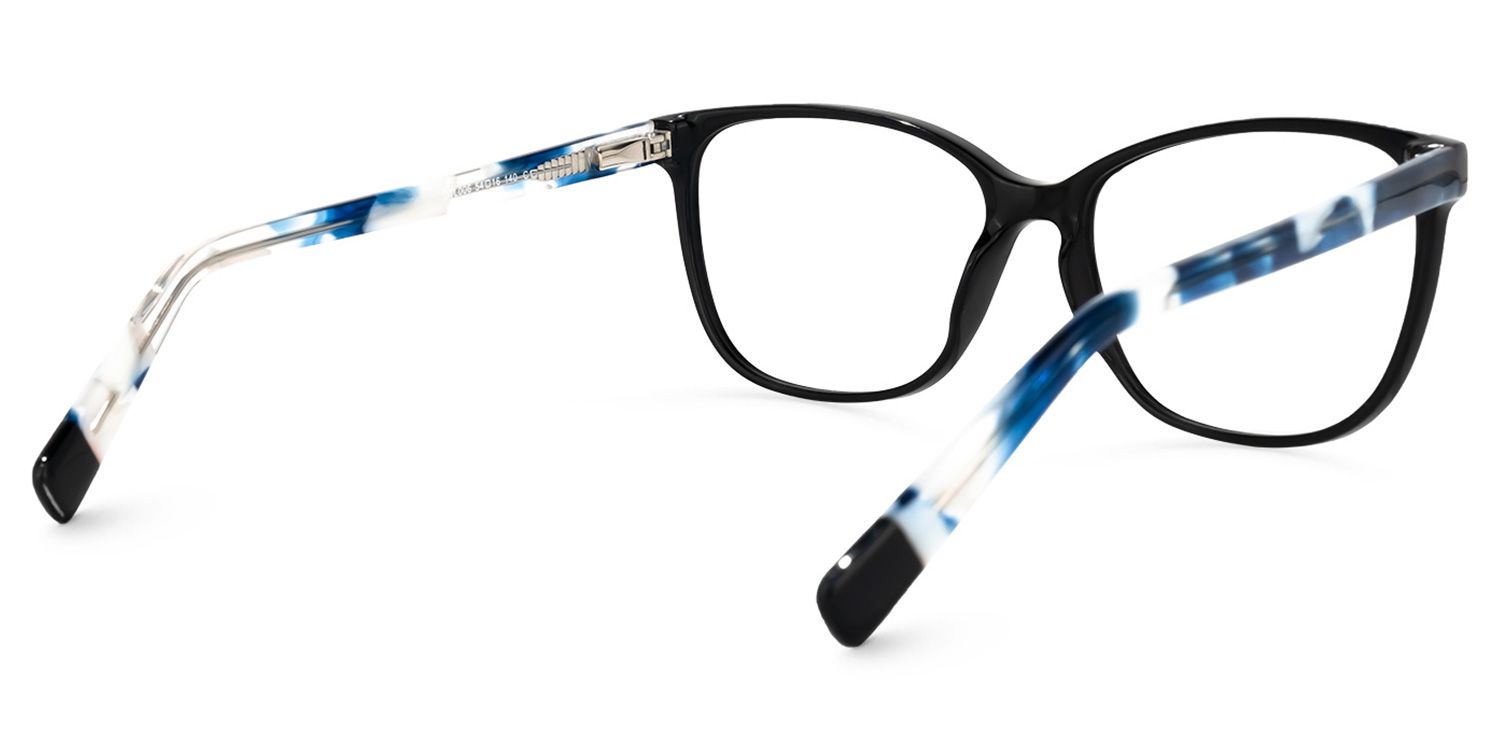 Rectangle Black Eyeglasses | Vooglam.com Side View