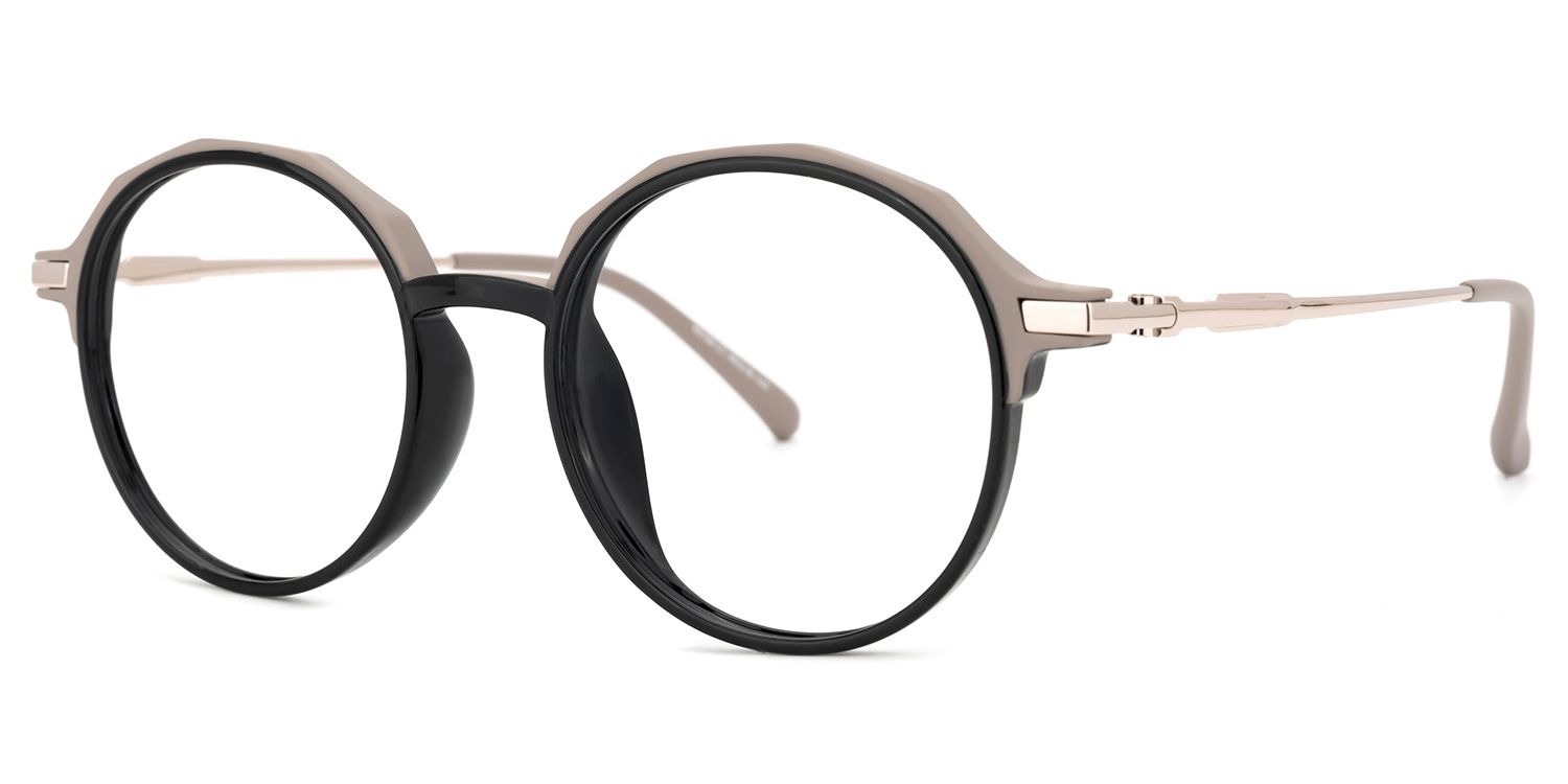 Round Black Eyeglasses | Vooglam.com Front View