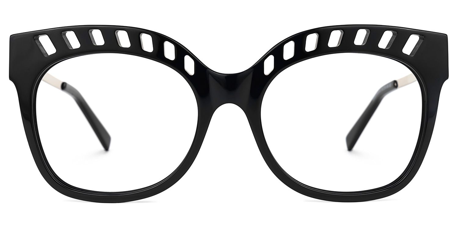 Square Black Eyeglasses | Vooglam.com Angle View
