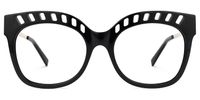 Square Black Eyeglasses | Vooglam.com Angle View