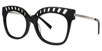 Square Black Eyeglasses | Vooglam.com Front View