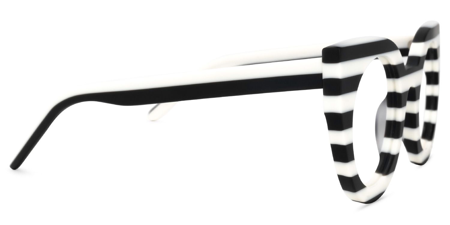 Marisa - Cat Eye White/Black Eyeglasses | Vooglam 4