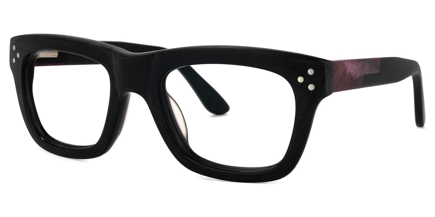 Rectangle Black Eyeglasses | Vooglam.com Front View