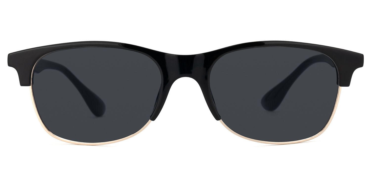 Rectangle Black Sunglasses | Vooglam.com Angle View