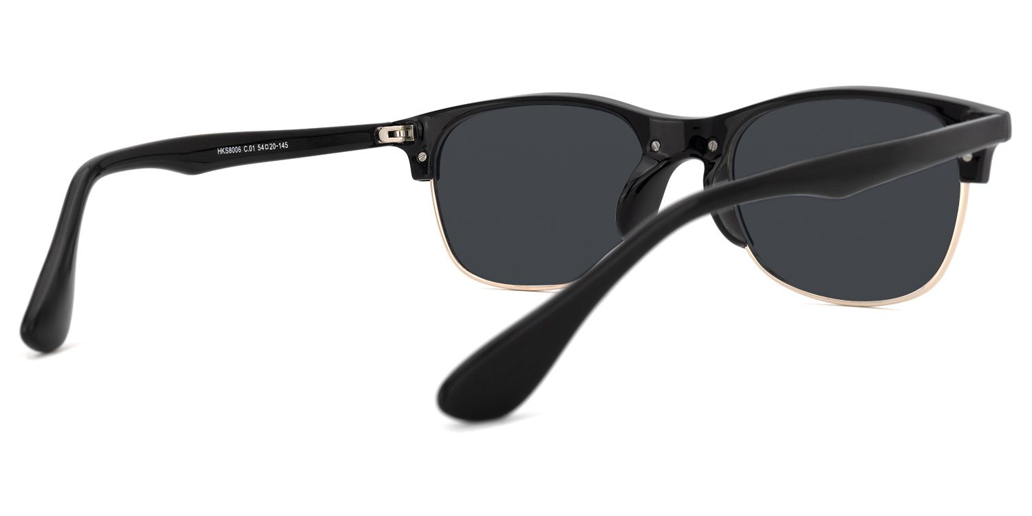 Rectangle Black Sunglasses | Vooglam.com Side View