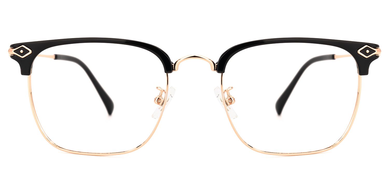 Browline Black/Gold Eyeglasses | Vooglam.com Product Details 1