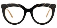 Round Black Eyeglasses | Vooglam.com Angle View