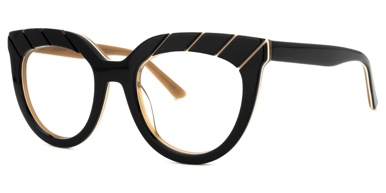 Round Black Eyeglasses | Vooglam.com Front View