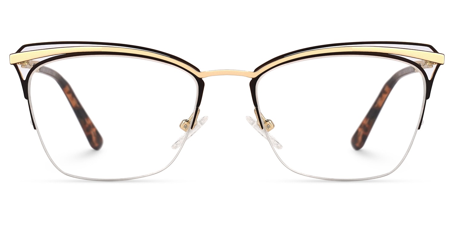 

Krista - Browline Gold Eyeglasses