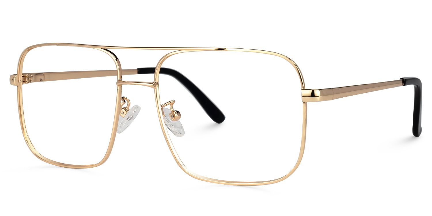 Aviator Gold Eyeglasses | Vooglam.com Front View
