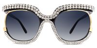 Kyaw - Square White Sunglasses | Vooglam Angle View