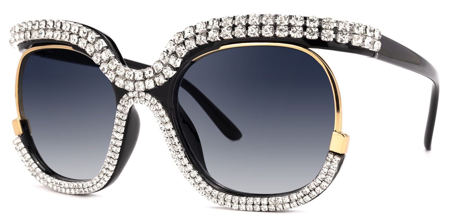 Kyaw - Square White Sunglasses | Vooglam Front View