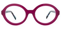 Oval Purple Eyeglasses | Vooglam.com Angle View